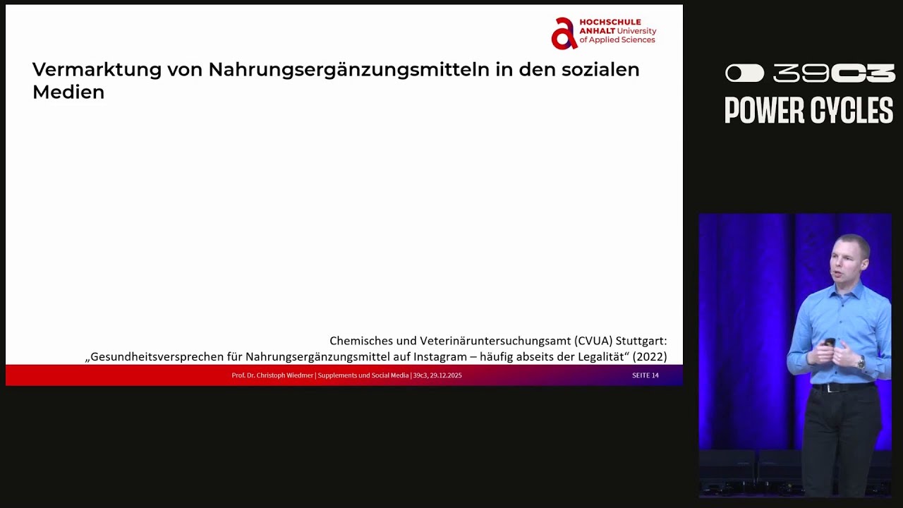 39C3 - Supplements und Social Media – wenn der Online-Hype zur realen Gesundheitsgefahr wird