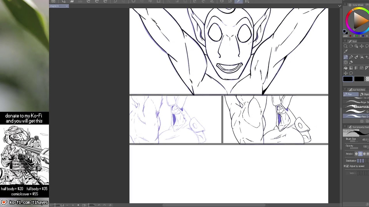 Inking Comic Commission Upgrade [no mic]