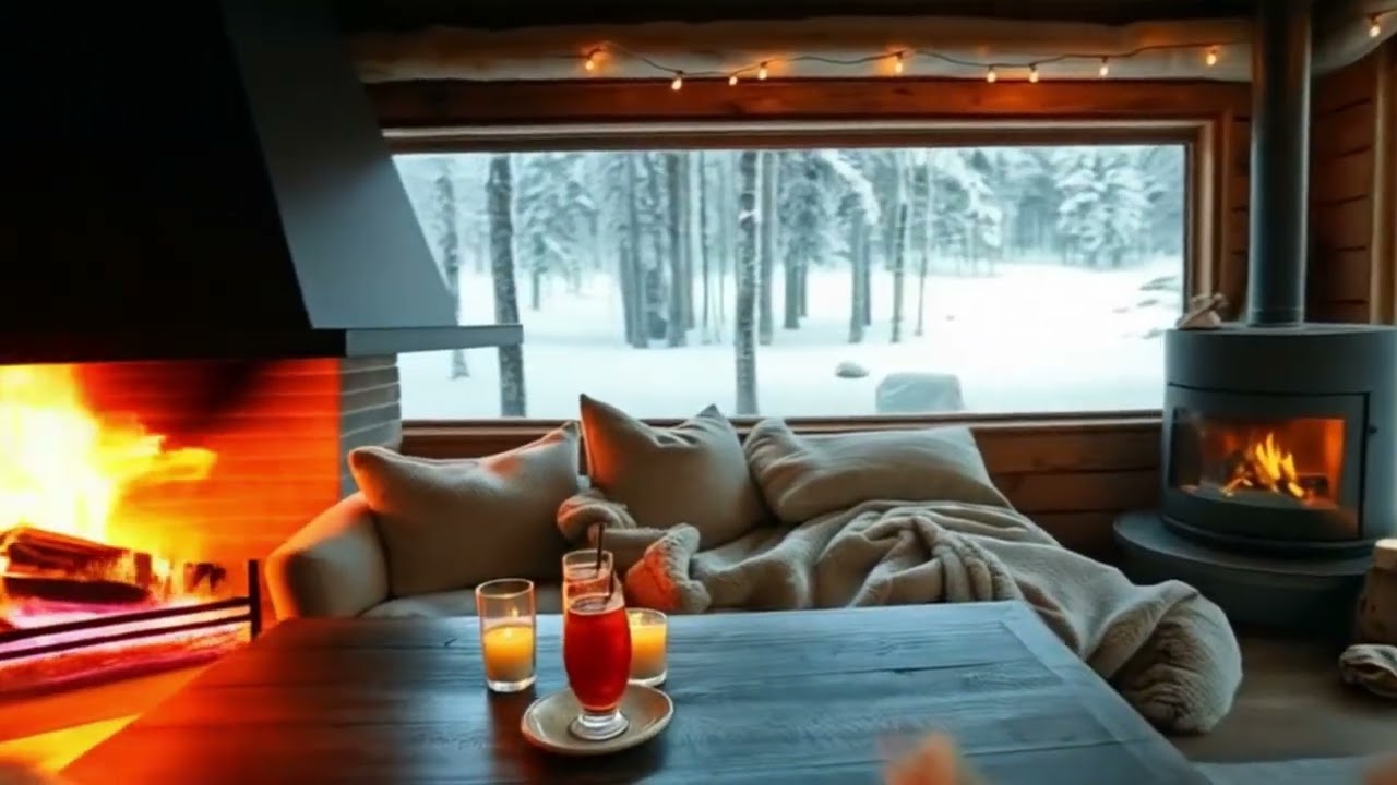 Winter Fireplace Serenity 🔥 | Sweet Instrumental Melodies | Cozy Fire Sounds & Sweet Melodies