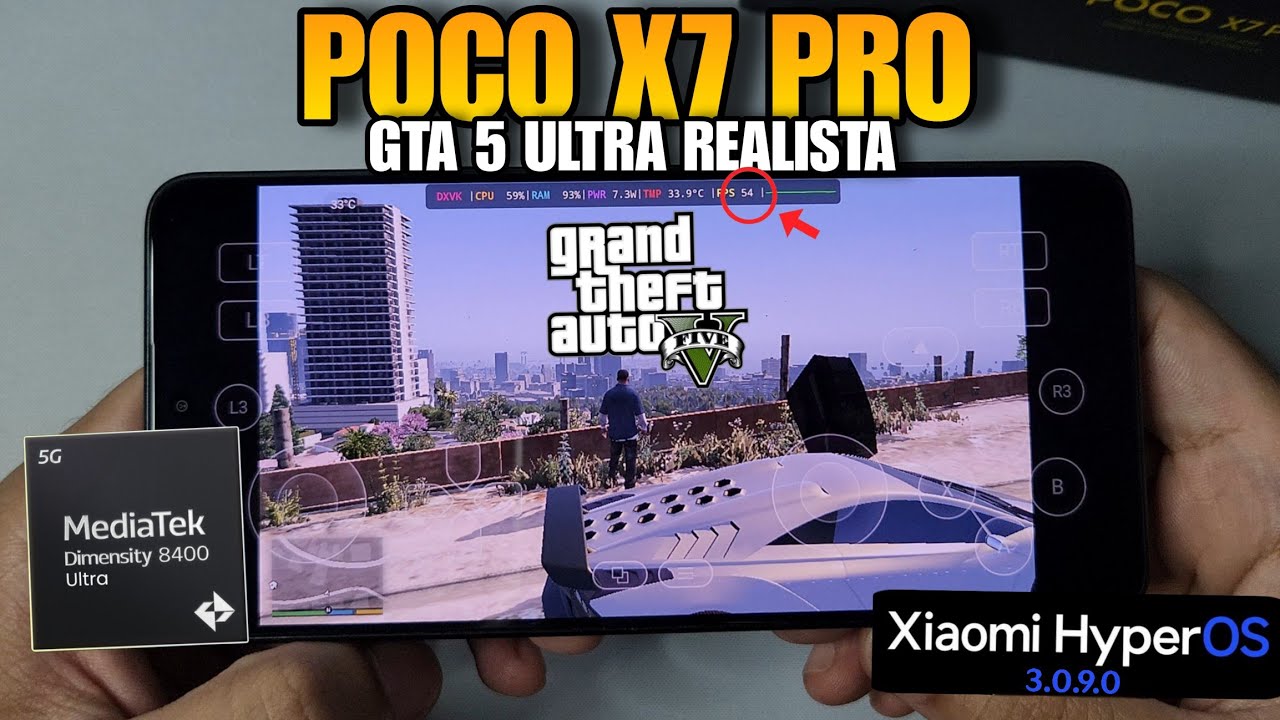 GTA 5 ULTRA REALISTA NO POCO X7 PRO NA NOVA HYPEROS 3.0.9 ME SURPREENDI