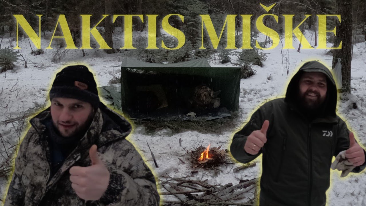 Pirma naktis miške žiemą