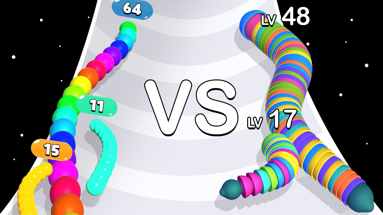 Snake Colors 3D VS Sluggy Run - ASMR Gameplay (Max Level)