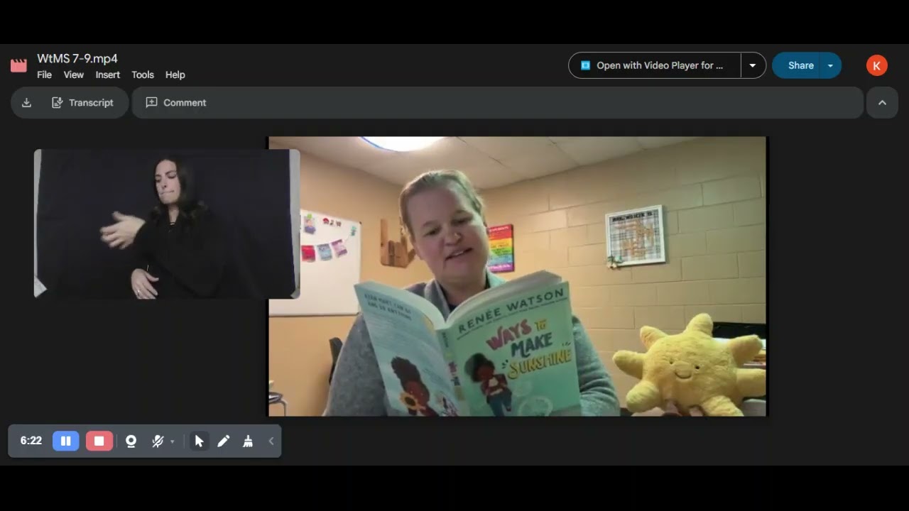 Langlade OSOB Ways to Make Sunshine Chapters 7-9 with ASL Interpreting