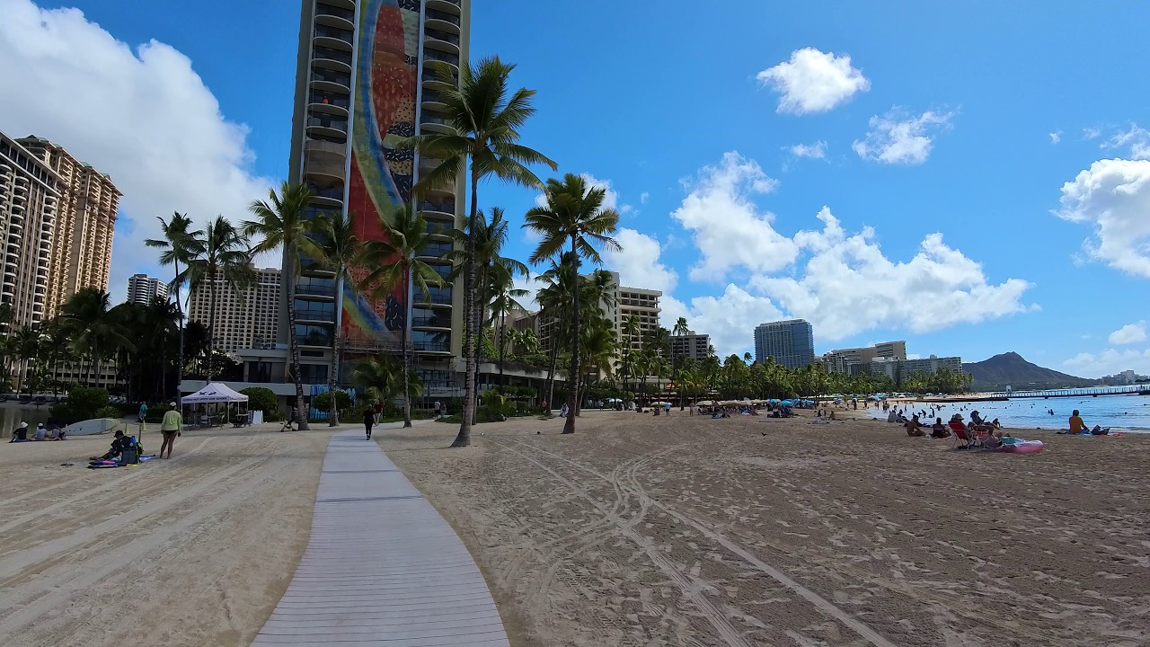4k Waikiki beach walk