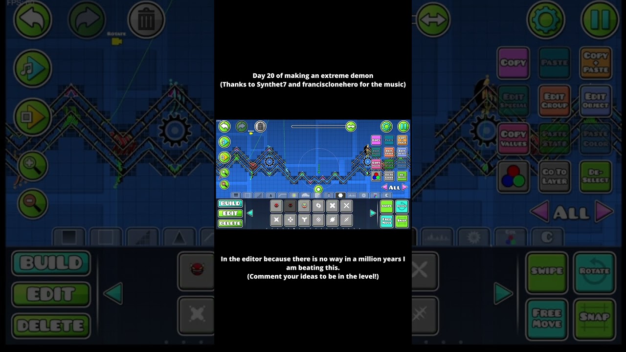 Day 20 of making an #extremedemon until I reach 365 days or Robtop gives me an icon #geometrydash