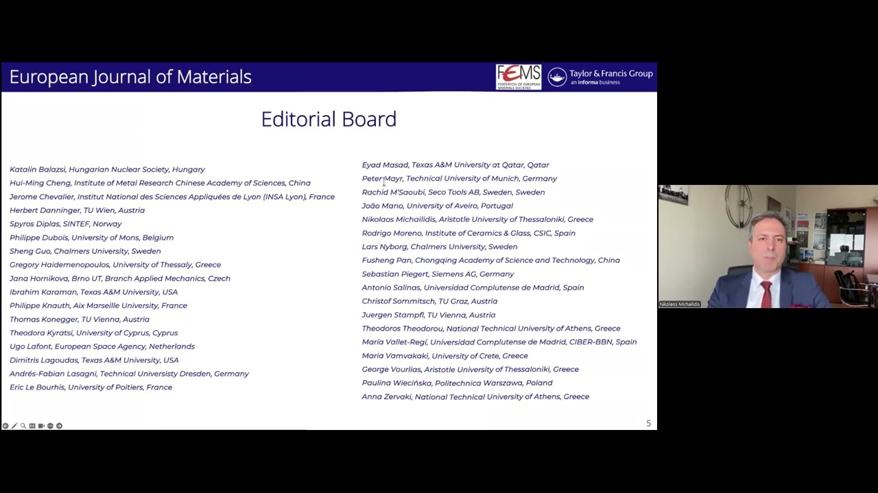 Presentation of European Journal of Materials