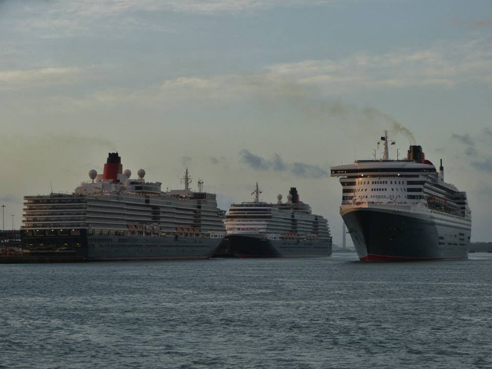 Three Queens arrival into Southampton ('Queen Mary 2's 10th Anniversary) - 09/05/2014