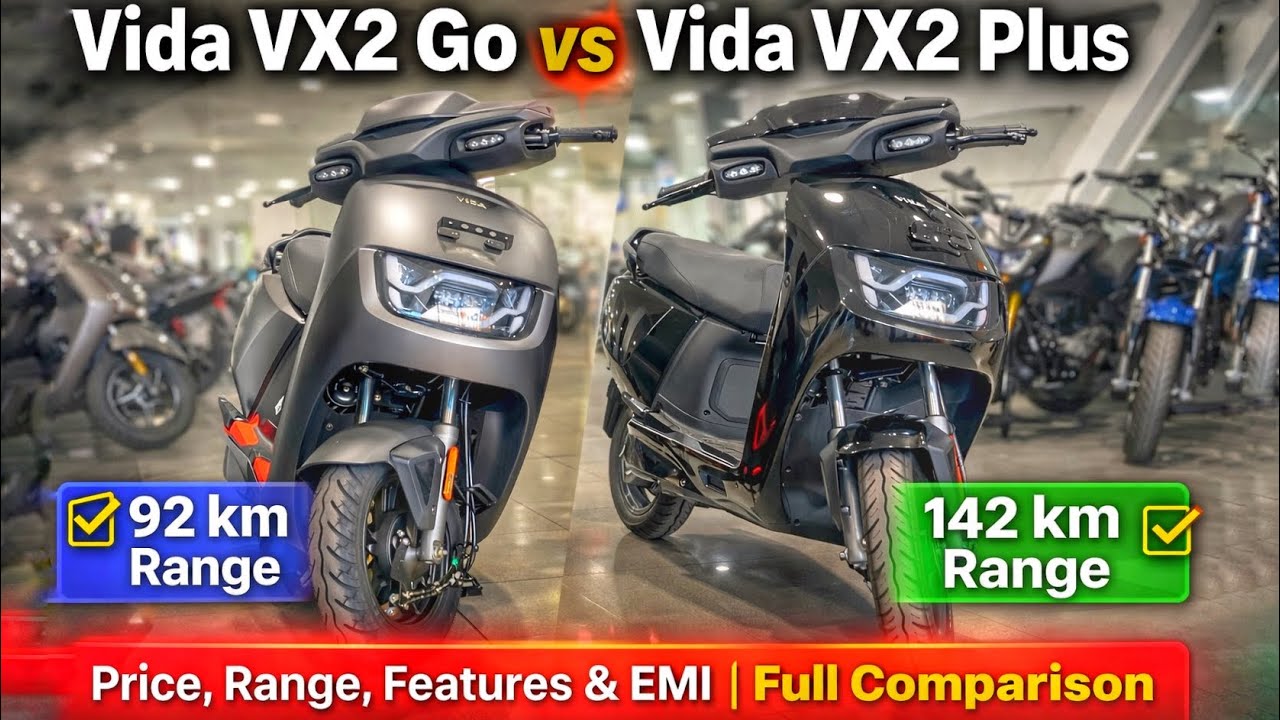Vida VX2 Go vs VX2 Plus 🔥 Price, Range, Features & EMI-2999🤑 | Full Comparison