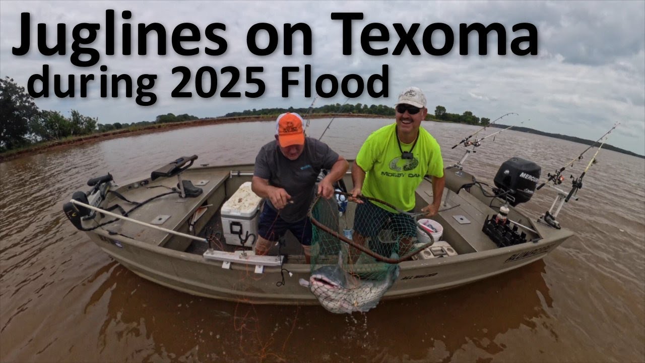 Running Juglines on Lake Texoma during the Flood of 2025 #catfishing
