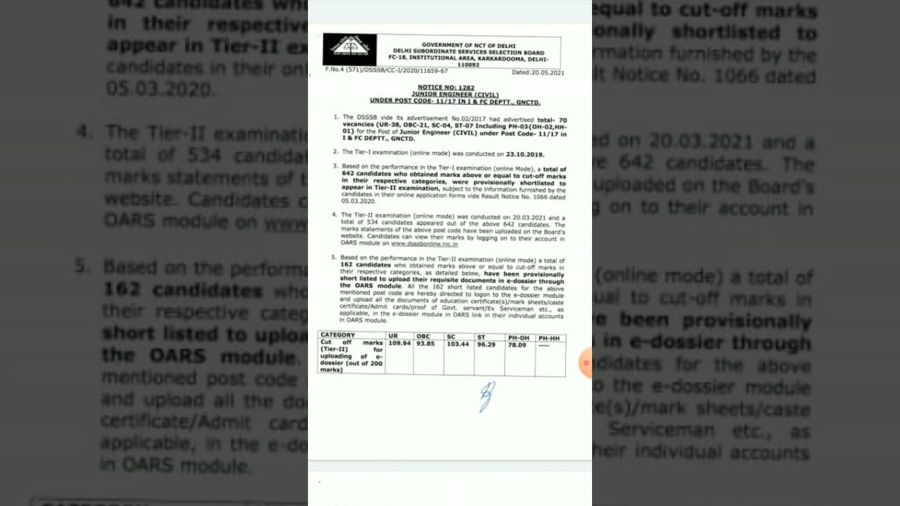 DSSSB Civil Junior ENGINEER RESULTS OUT...A GREAT NEWS CAME...