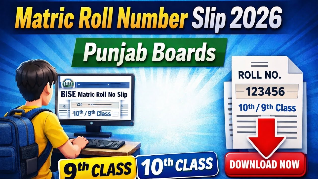Matric Roll Number Slip 2026 Punjab Boards | How to Download Roll No Slip OnlineIs #rollnumberslip