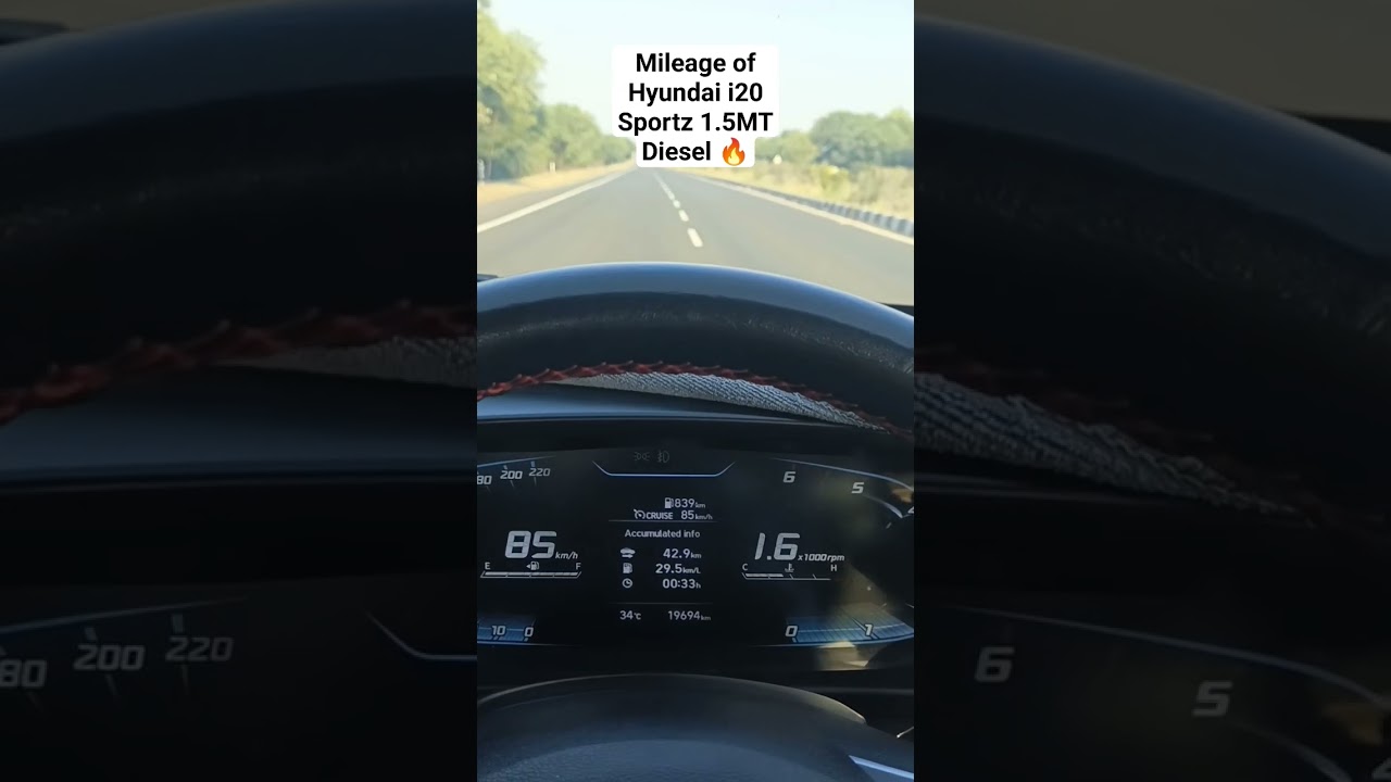 Mileage of Hyundai i20 Sportz 1.5 MT Diesel #automobile #travel #nature #mileage #hyundai #i20