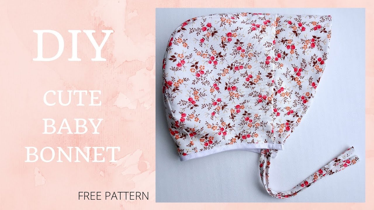 How to sew SUPER CUTE BABY BONNET, 3-6 months/FREE BABY BONNET PATTERN!