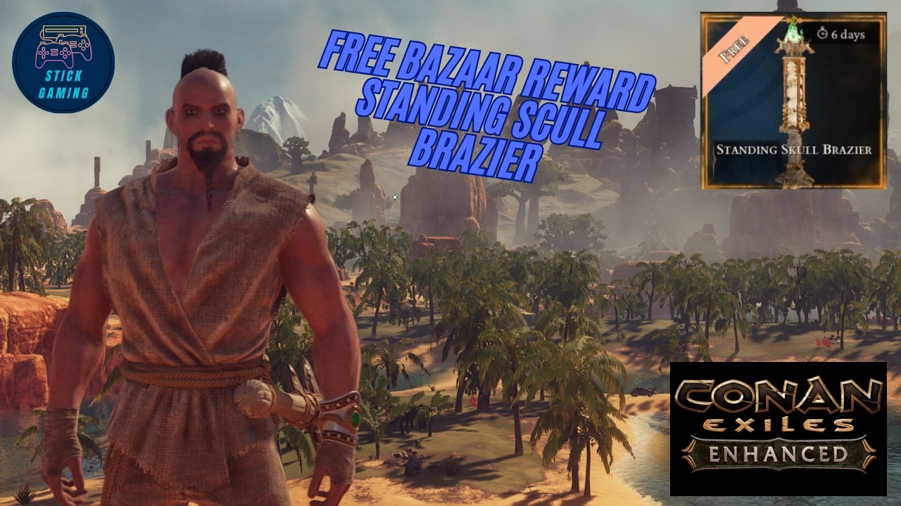 Conan Exiles Enhanced FREE Bazaar Item - Standing Skull Brazier!