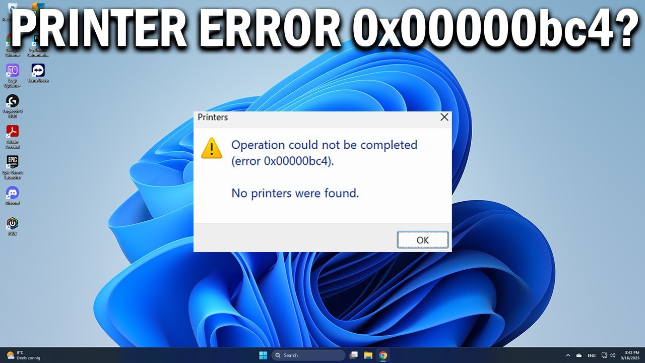 How To Fix Operation Could Not Be Completed Error 0x00000bc4 No Printers Were Found In Windows