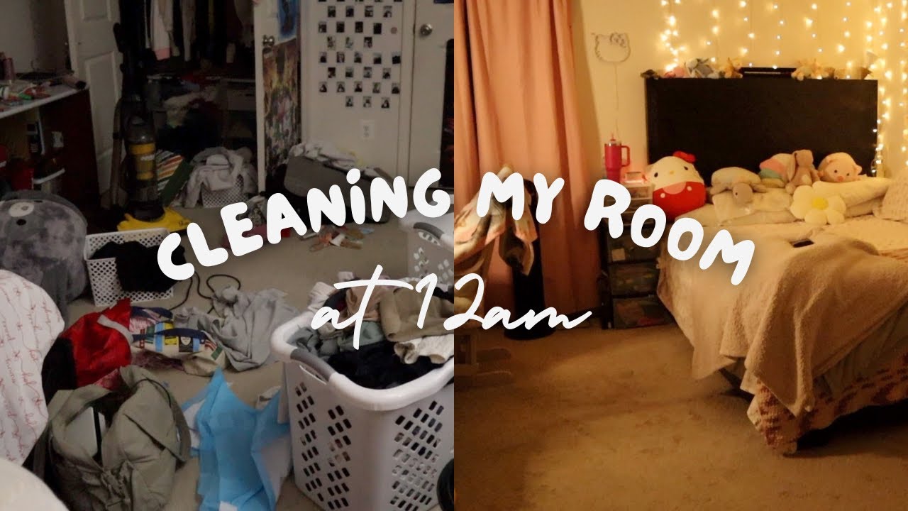 cleaning my room at 12 am AGAIN! | clean with me