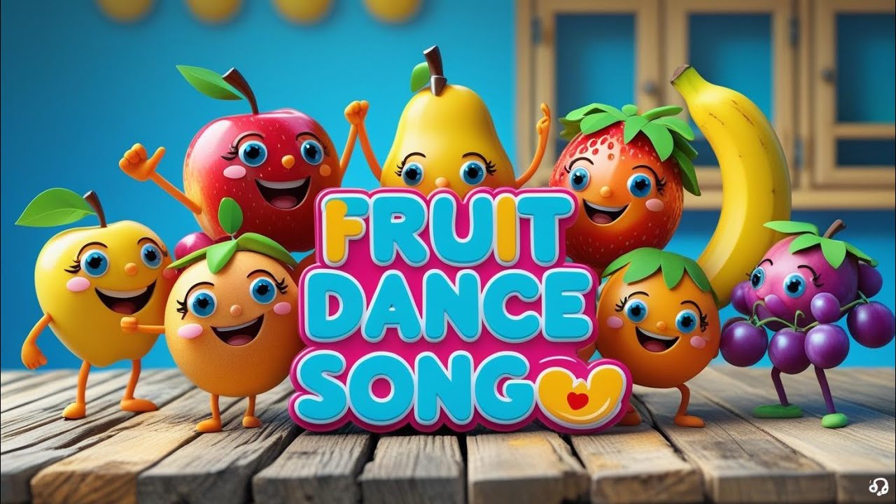 Fruit Dance Song 🍎🍌🍓 | Fun Nursery Rhyme for Kids in 3D Animation | Colors song for kids.