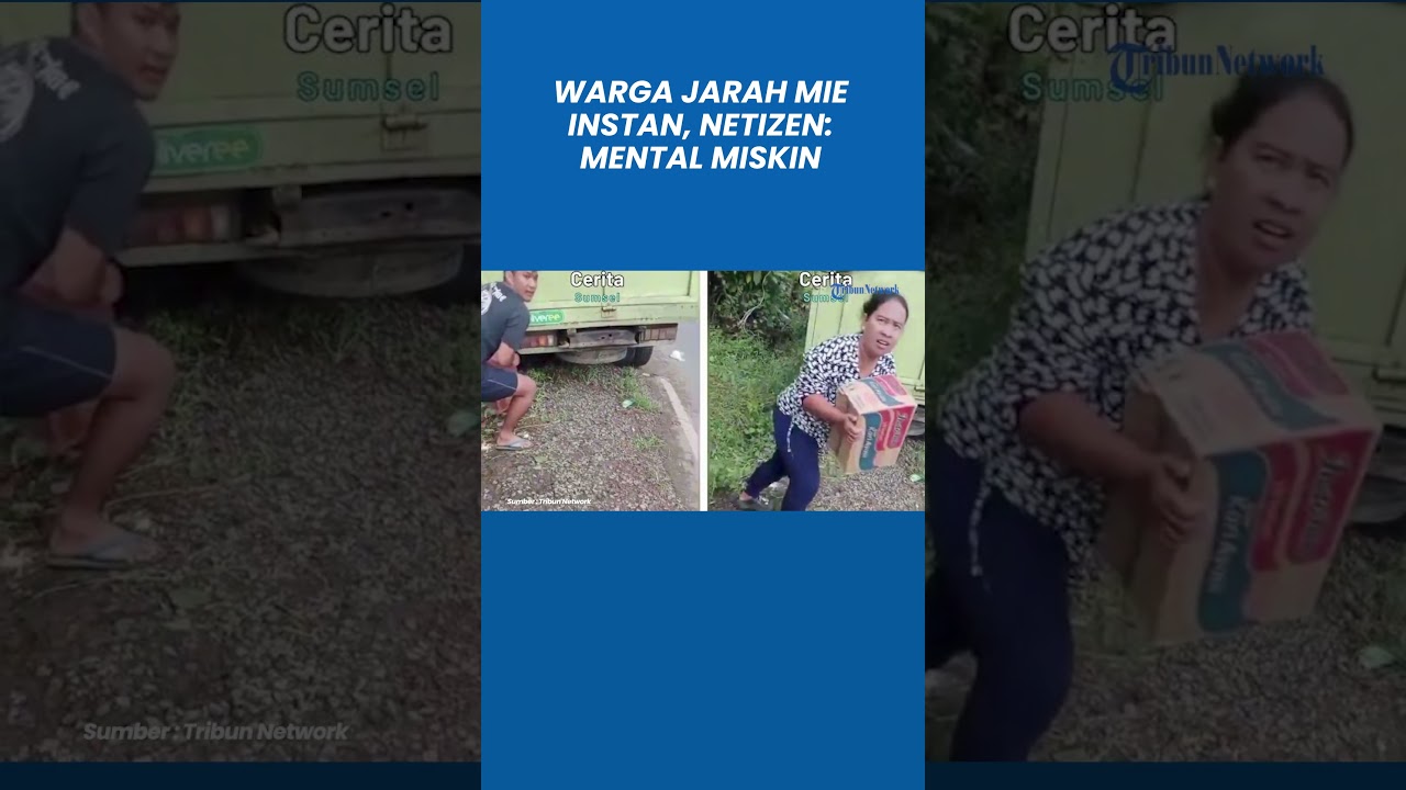 Viral Detik-detik Warga Jarah Truk Kecelakaan Muatan Mie Instan, Netizen: Mental Miskin