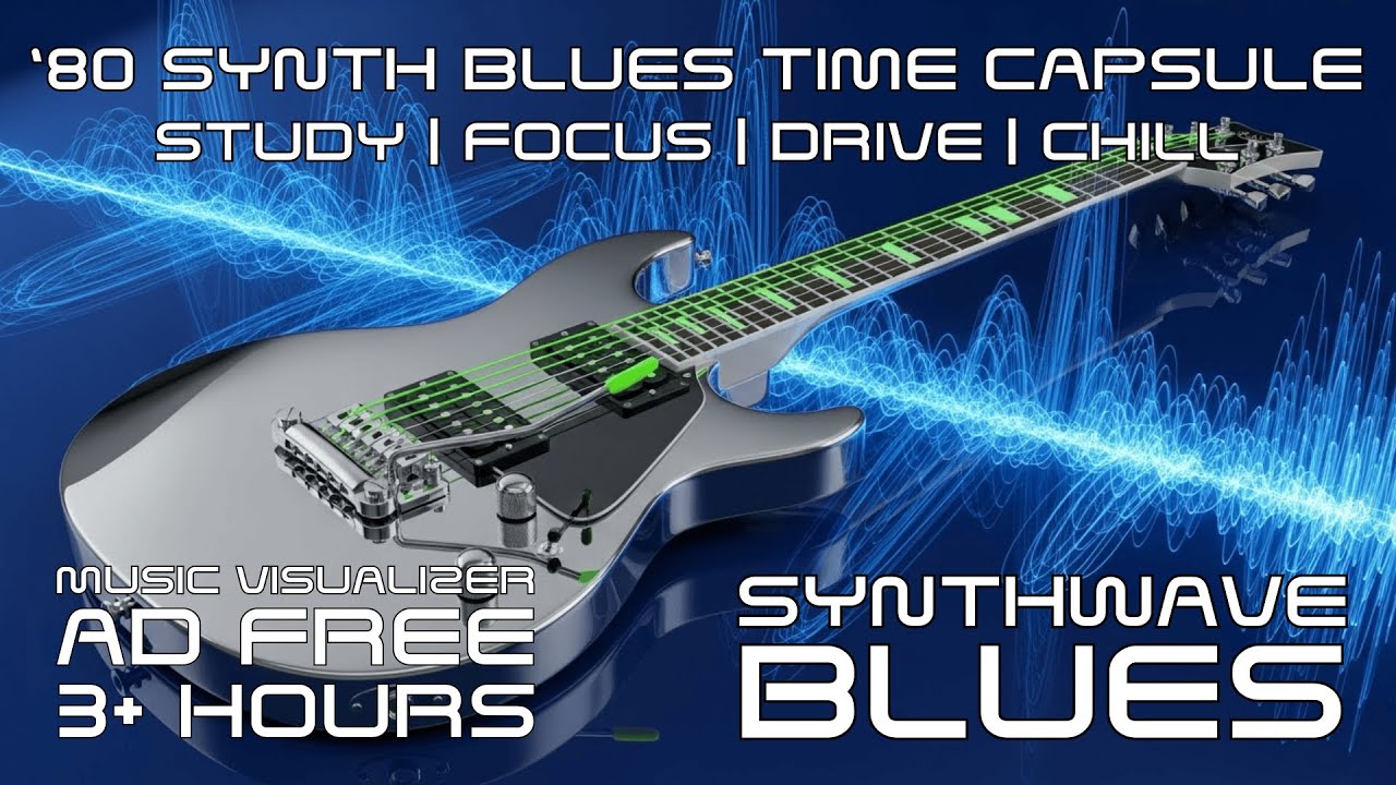 🎸 Synthwave Blues Time Capsule – 🕹️ TOTALLY RAD 80's MUSIC VISUALIZER 🌌 Study, Drive, Chill Beats