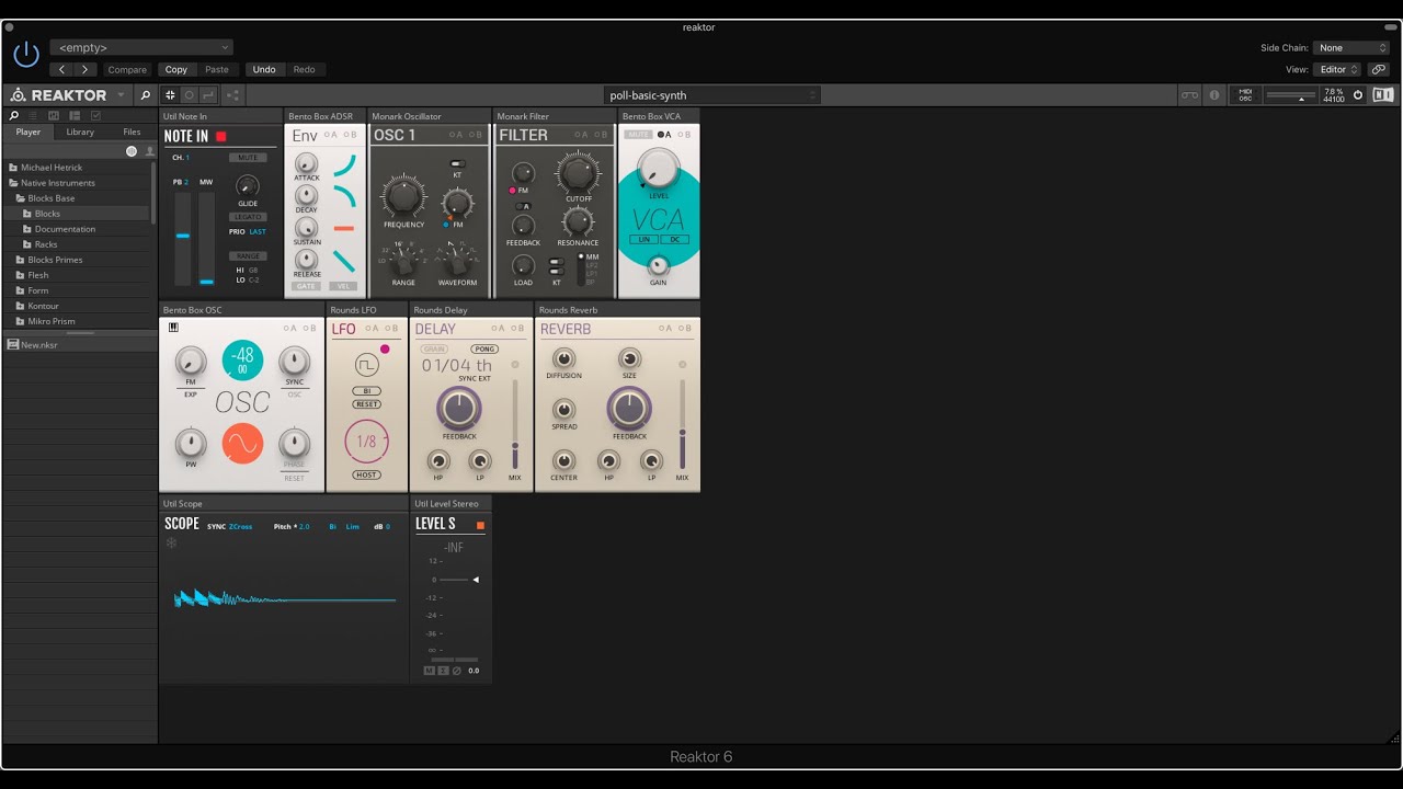 Reaktor Blocks Tutorial: How To Build Super Easy First Synth in 5 Minutes!