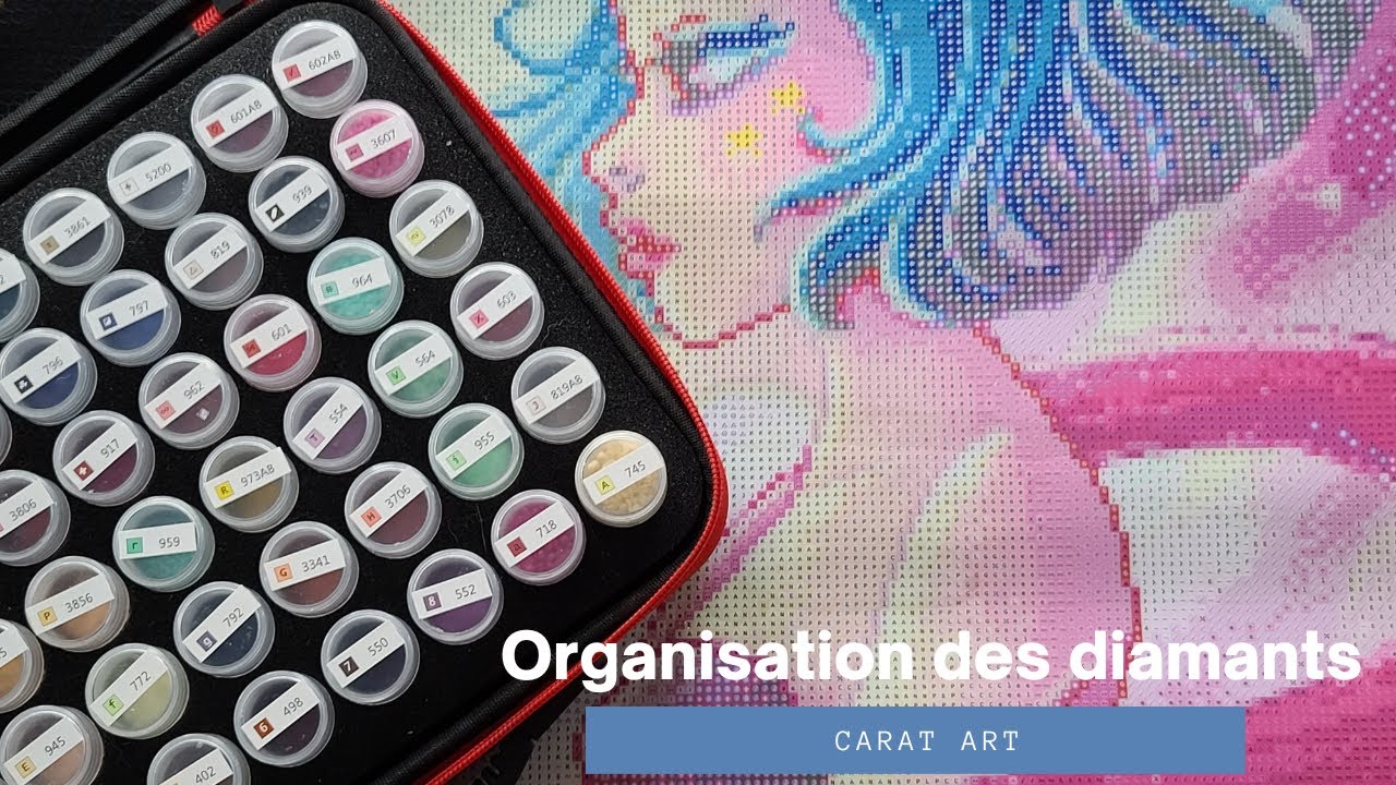 Organisation des diamants et préparation du diamond painting Moon de Yaroslava Guskova (Carat Art)