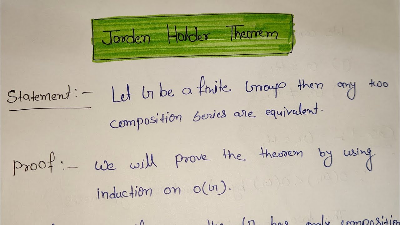 Jordan Holder Theorem (with Proof) | M.Sc Mathematics | Abstract Algebra | Group Theory | University