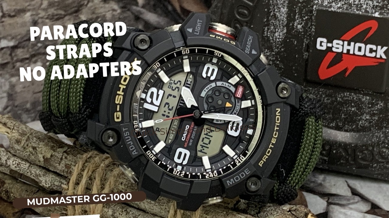 GG‑1000 Paracord Strap Mod — OD Green & Black, Zero Adapters #casioparacordstraps