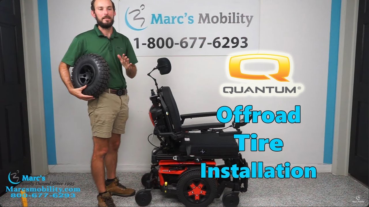 How to Install Large Knobby Offroad Tires on a Quantum Power Wheelchair