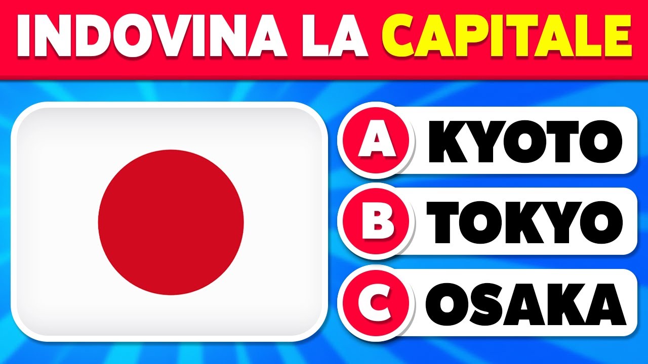 Indovina le Capitali del Mondo 🚩🌎 Facile, Medio, Difficile, Impossibile ✅ Quiz di Geografia
