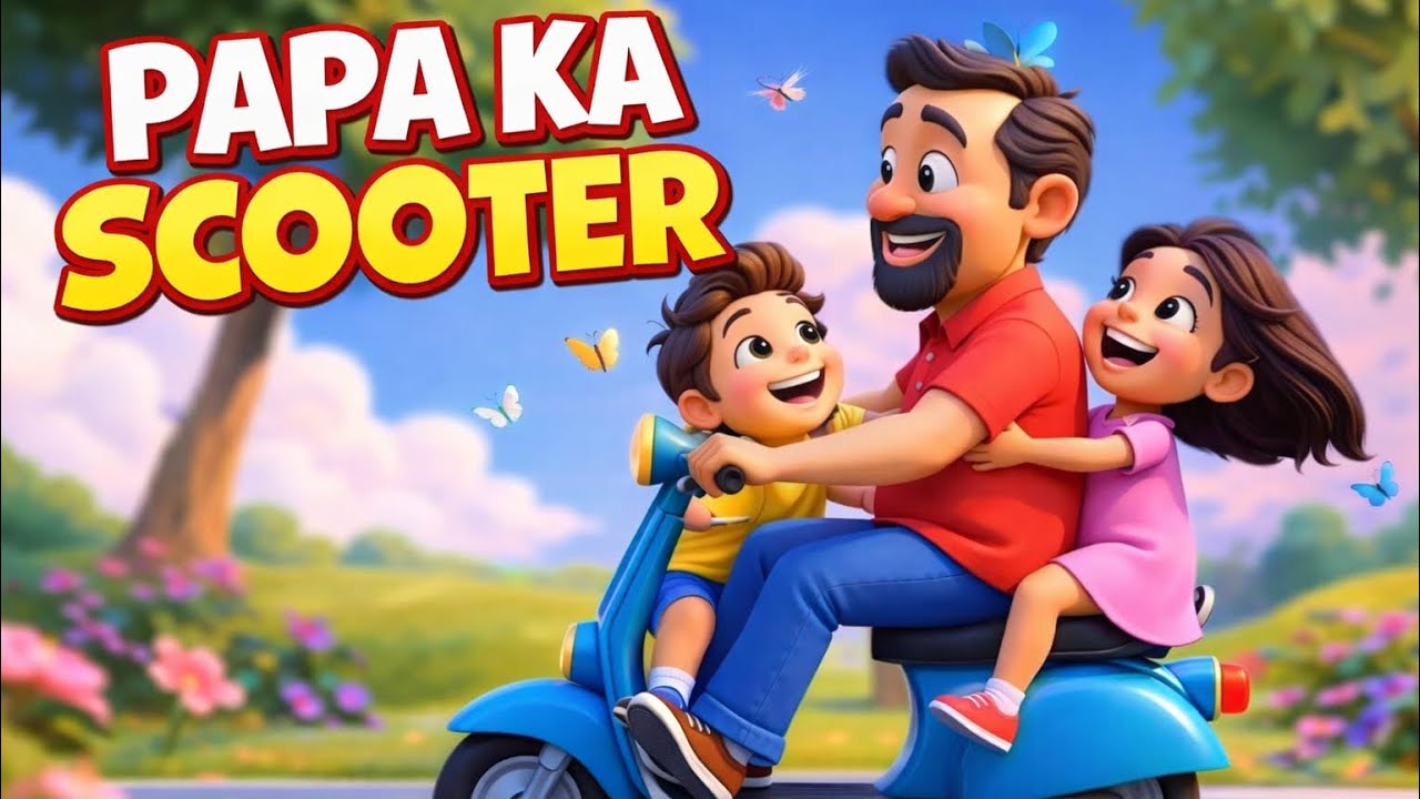 Papa Ka Scooter 🛵😂 | Funny Cartoon Rhyme for Kids | Nursery Rhymes Hindi
