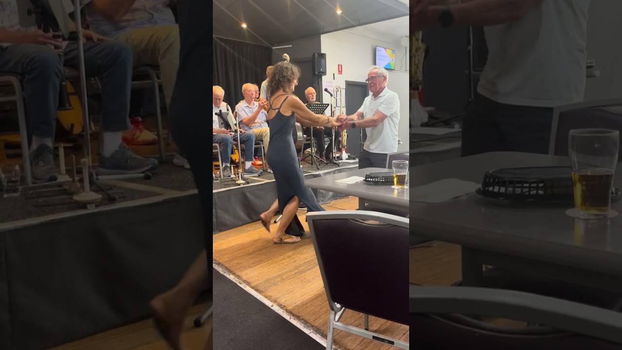 Dancing to jazz with my friend Bob - Trumpet player Jim is 90 - also a friend 