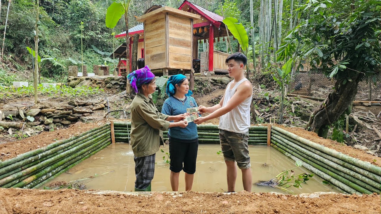 Renovating and improving the fish pond: The story of a young man living in the forest.