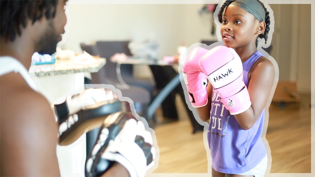 Girl Dad Teaches His Girls How To Box | Beginner boxing workout at home |boxing drills for beginners