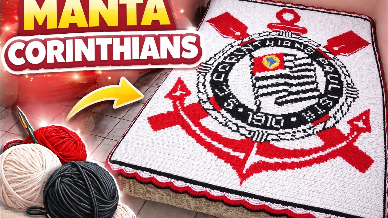 Parte 2 | Tapete do Corinthians em Crochê – Passo a Passo Completo