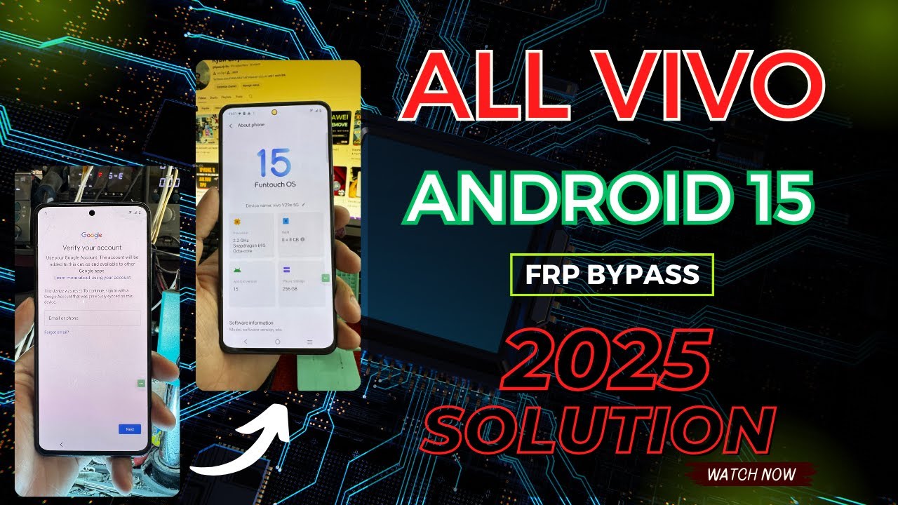 All vivo Android 15 frp bypass/google account lock ( 2025 Solution )