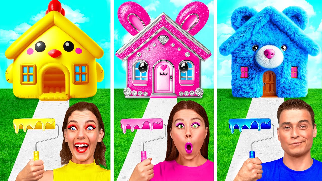 Домики Одного Цвета Челлендж | Сумасшедший Челлендж от Fun Teen