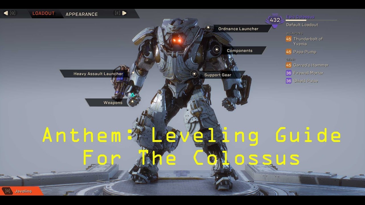 Anthem: Leveling Guide For The Colossus (The most fun build ever?)