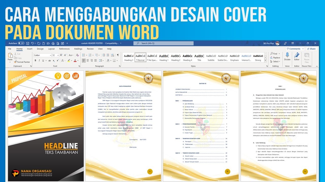 Cara Masukin Cover pada Word | Agar Heder Footer tidak muncul di Halaman Cover