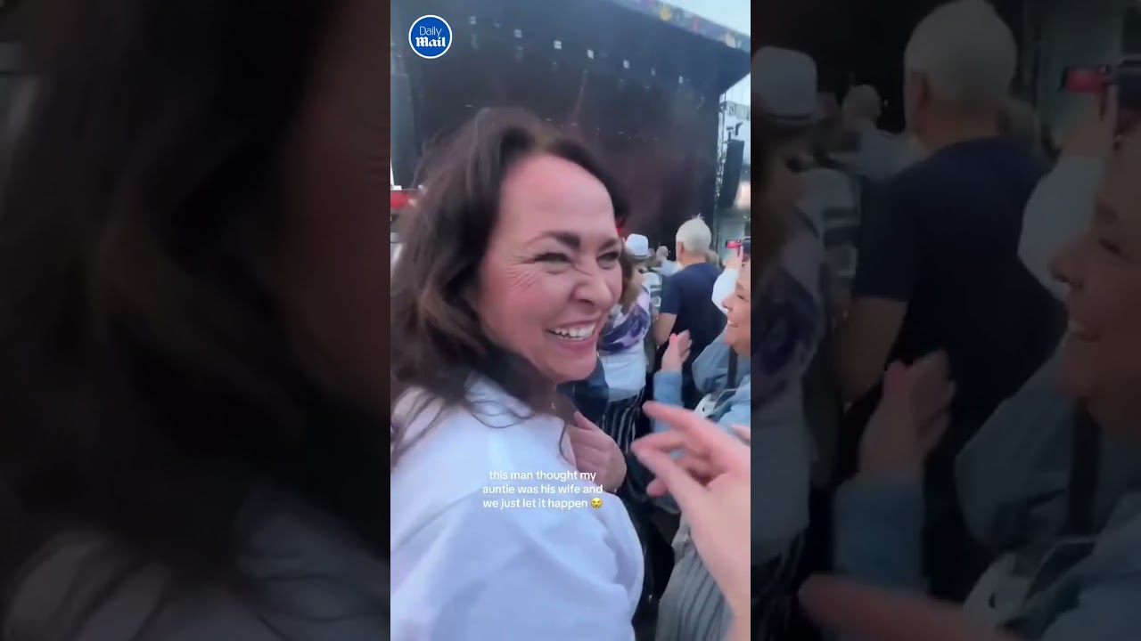 Hilarious moment man mistakes woman for his wife at a concert