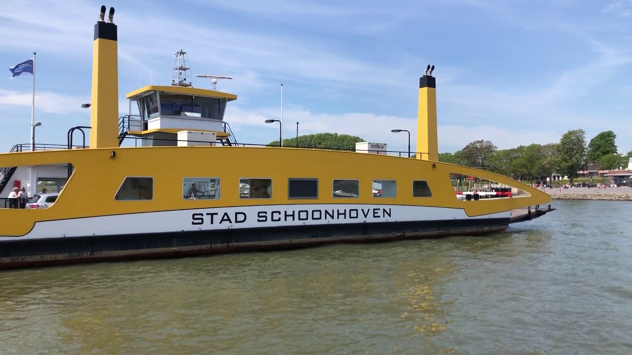 Crossing the Rhine river on Veerpont Schoonhoven