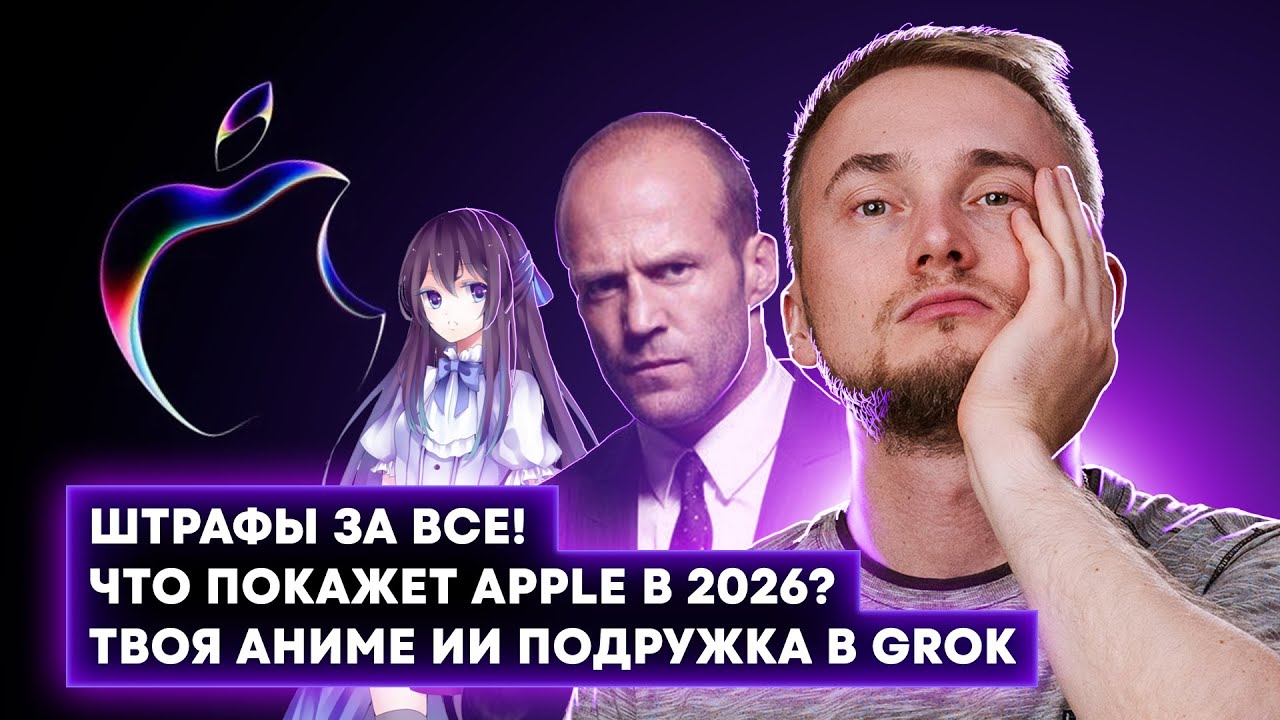 Grok с ИИ-аниме-компаньоном, штрафы в сети и анонсы Apple в 2026 &mdash; главные техно новости за неделю!