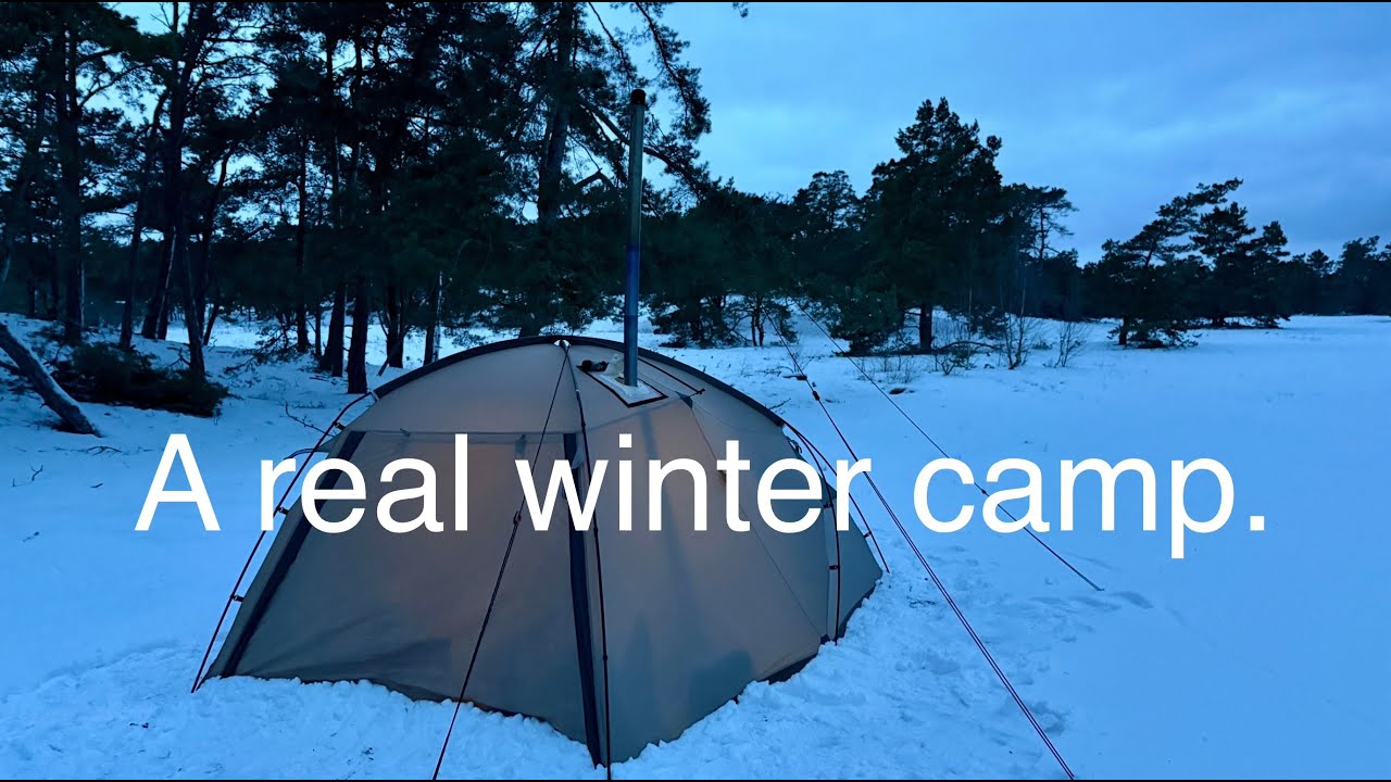 Camping in windy and cold conditions.