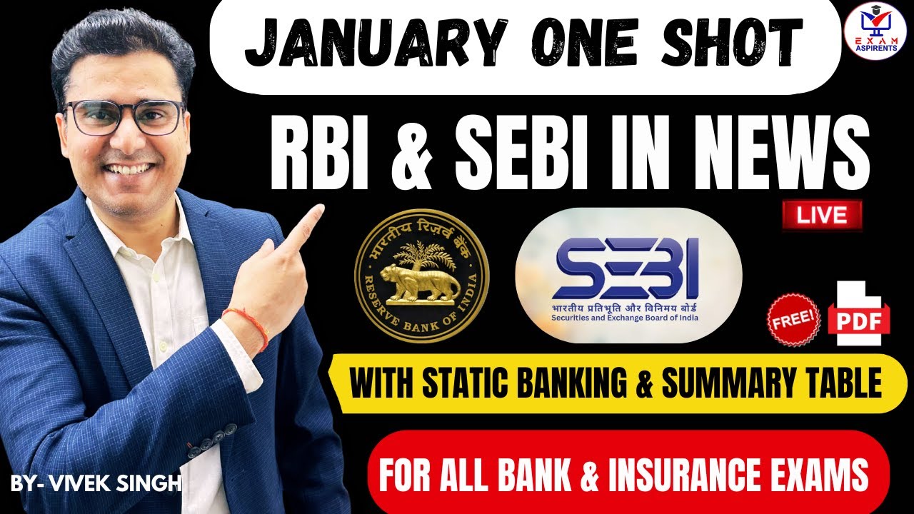 RBI & SEBI in News 2025| Banking & Financial Current Affairs January 2026 | ONE SHOT | Vivek Singh