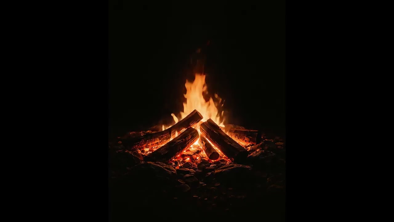 Campfire Video🔥 Real Crackling Fire | No Music | Relax & Sleep