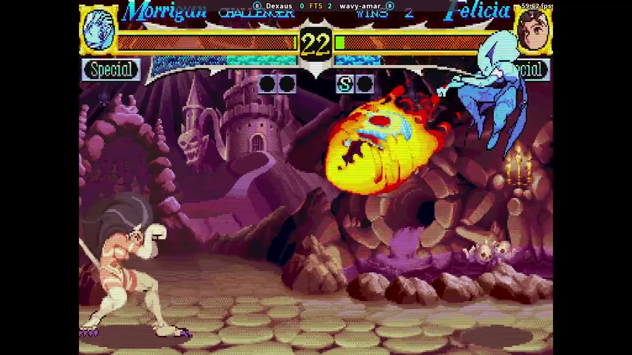 Dexaus (Morrigan/Aulbath) vs Wavy (Felicia) - Vampire Hunter #darkstalkers