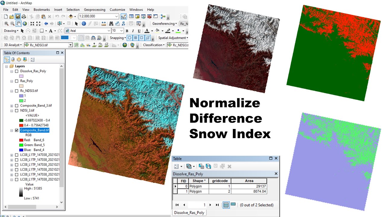 RS & GIS QA 63 Как подготовить нормализованный индекс разности снега (NDSI) и рассчитать площадь ...