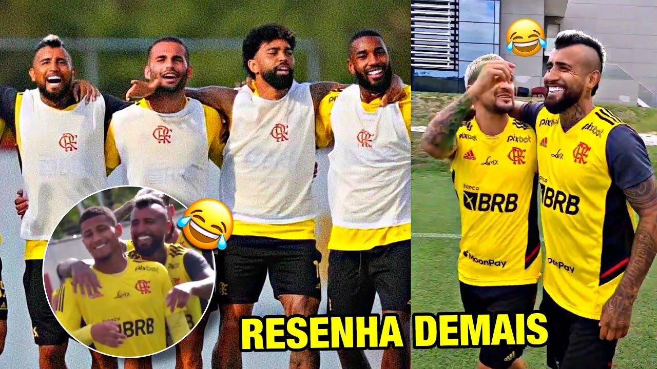 MUITA RESENHA NOS TREINOS DO FLAMENGO (GABIGOL, VIDAL, ARRASCAETA E +)