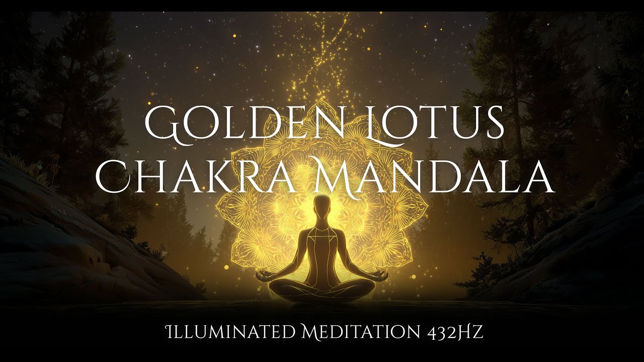 ✨ Golden Lotus Chakra Mandala | Illuminated Meditation 432Hz 🌟