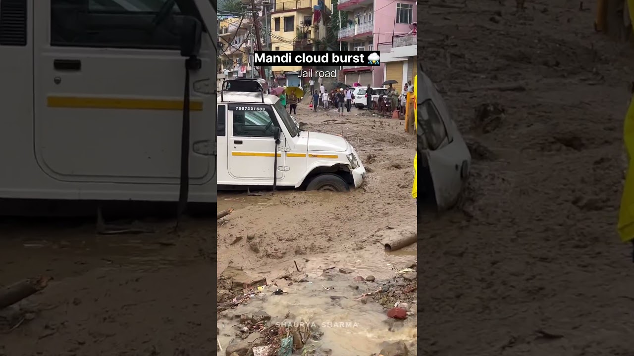 Mandi jailroad Cloud Bursts 29-07-2025 #mandi #himachalpradesh #chotikashimandi #jailroad  #flood