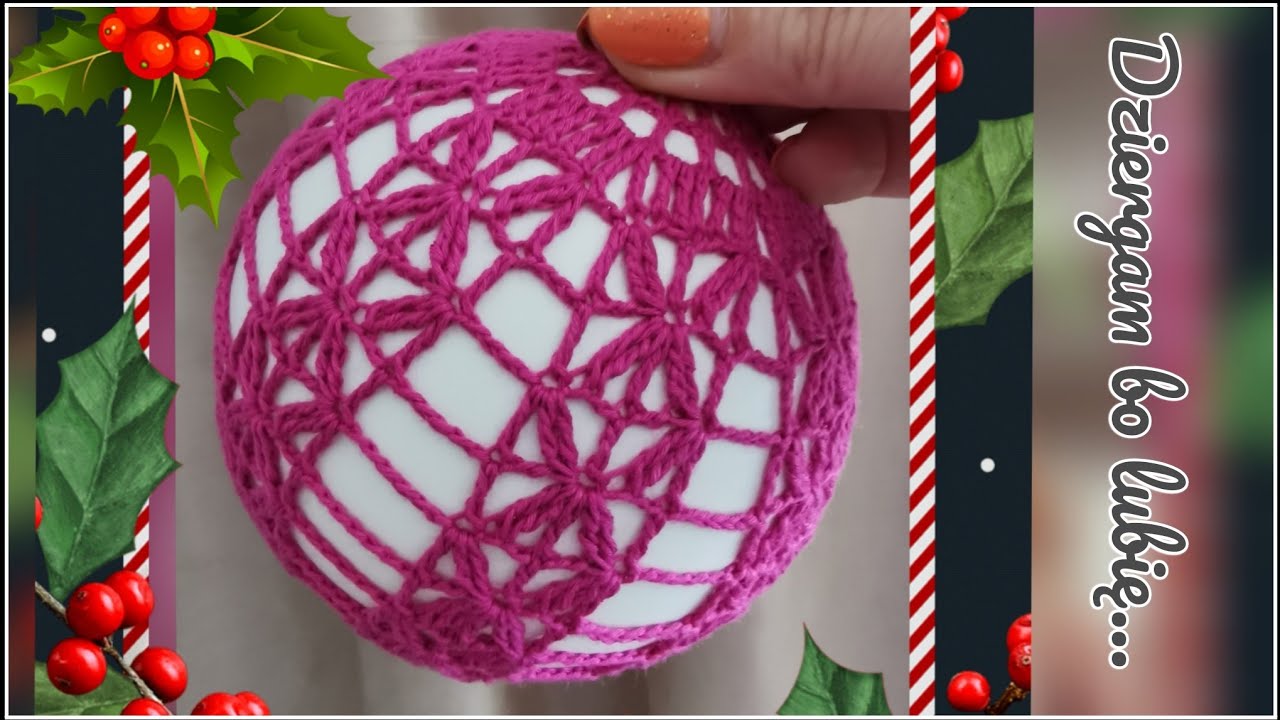 Bombka fuksja o średnicy 10cm ---- wzór18.   Crochet fuchsia bauble, diameter 10cm ---- pattern 18